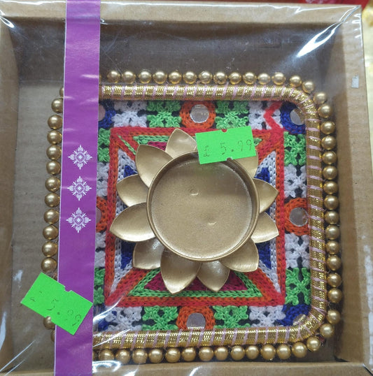 Decorative Square Shaped Tealight Holder