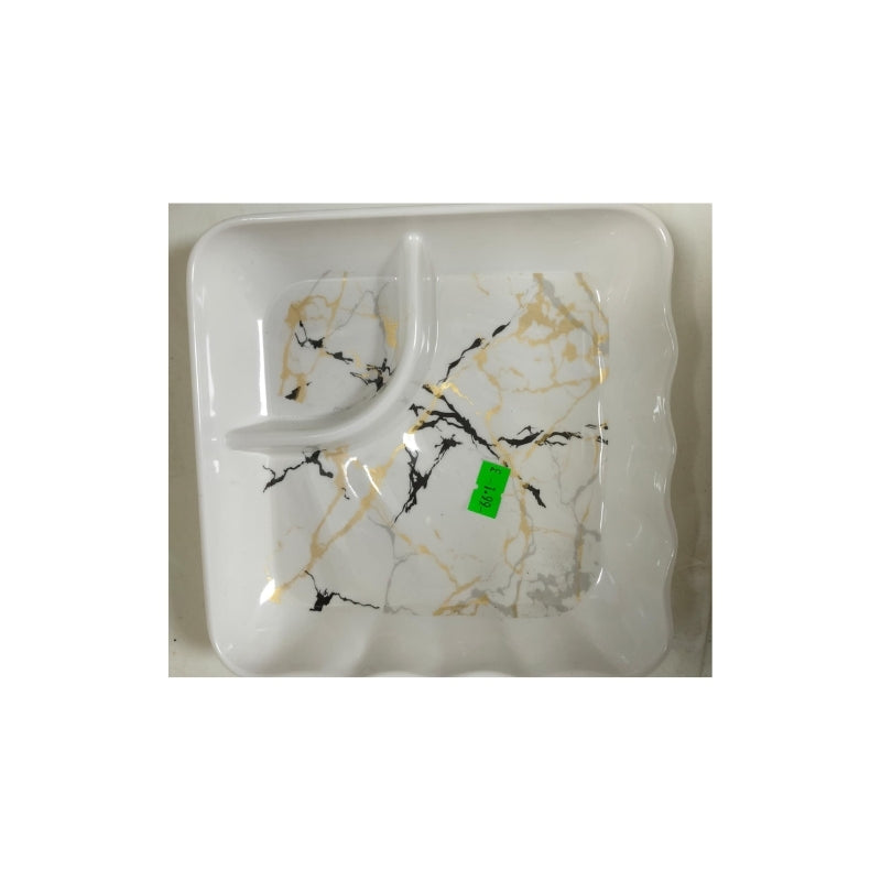 White Square Melamine Dinner Plate