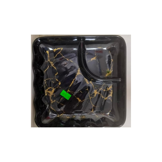 Black Square Melamine Dinner Plate