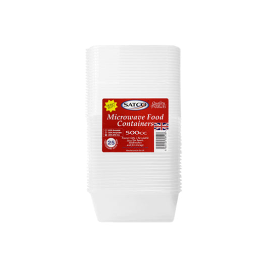 Microwave Food Containers 500cc - 25pcs