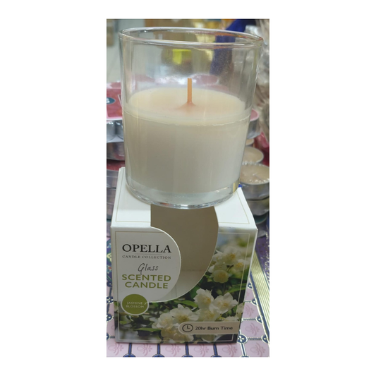 Glass Scented Candle (Jasmine Blossom)