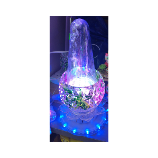 Lotus Blown Art Glass Lamp