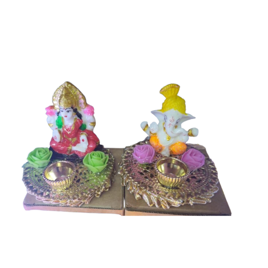 Laxmi Ganesh Tealight Holder (Set of 2)