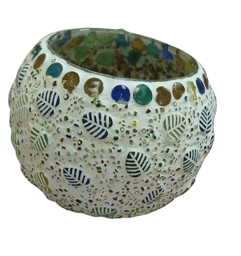Decorative Round Glass Tealight Holder