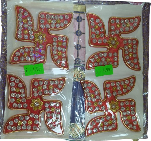 Decorative Swastik Stick On (Set of 4)